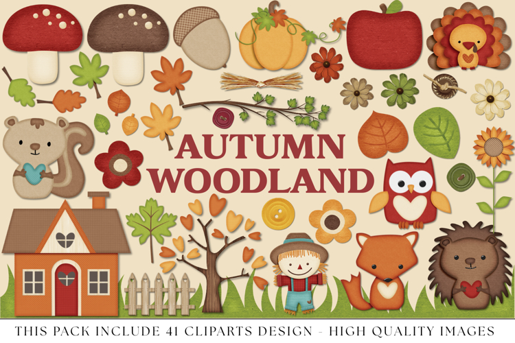 Autumn Fall Clip Arts, thanksgiving illustrations, graphics