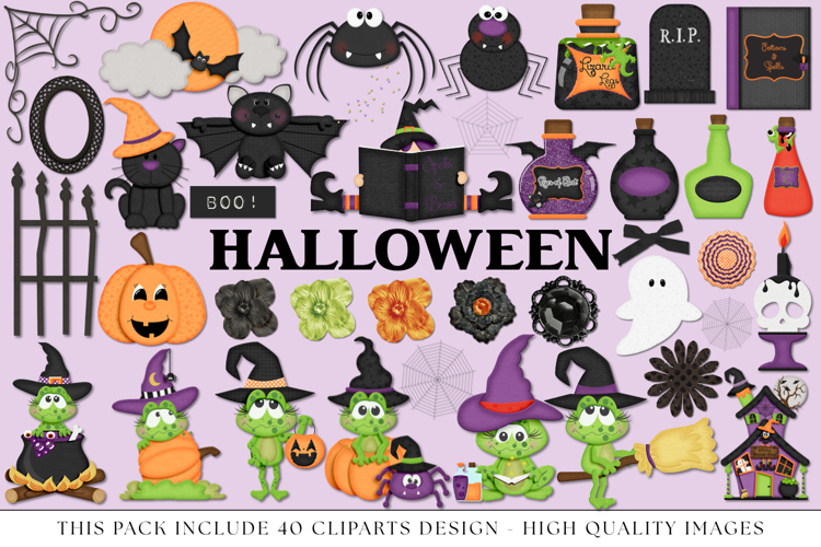 Halloween Clipart, halloween graphic design, illustrations
