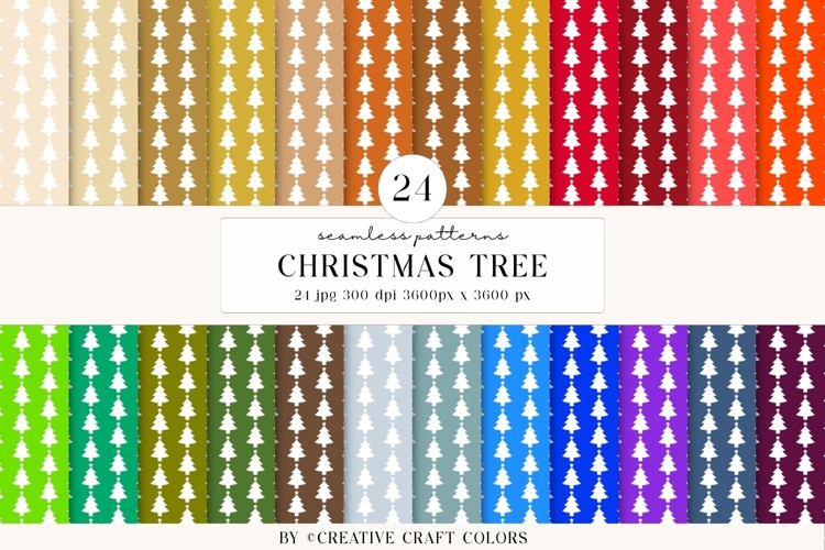 Christmas Tree Seamless Patterns PNG, digital paper