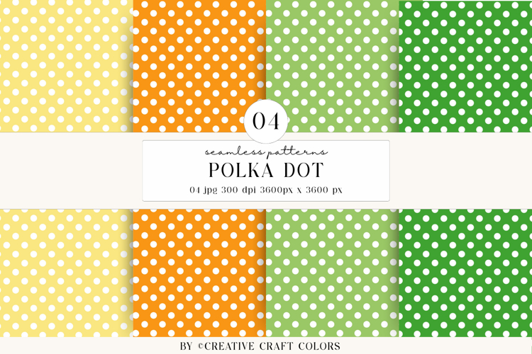 Polka Dot Seamless Patterns, rainbow digital papers, bright