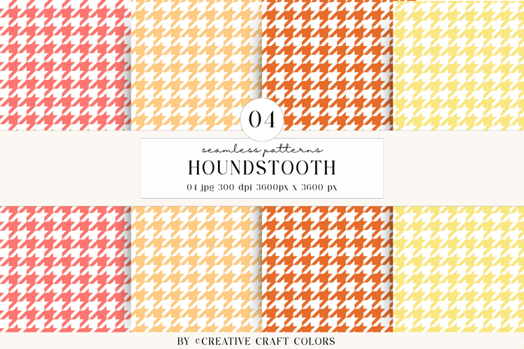 Houndstooth Seamless Patterns, rainbow digital papers design