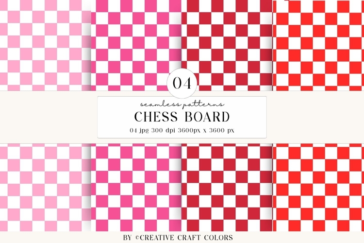 Chess Board Seamless Patterns, rainbow digital papers design