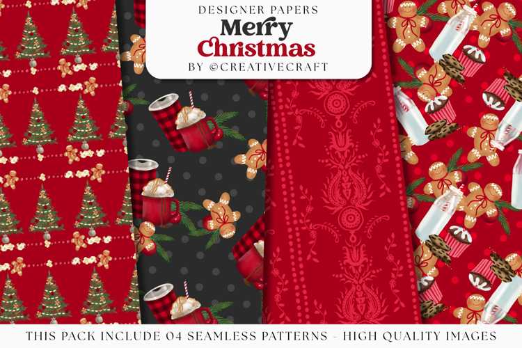 Christmas Seamless Pattern, christmas digital paper graphic