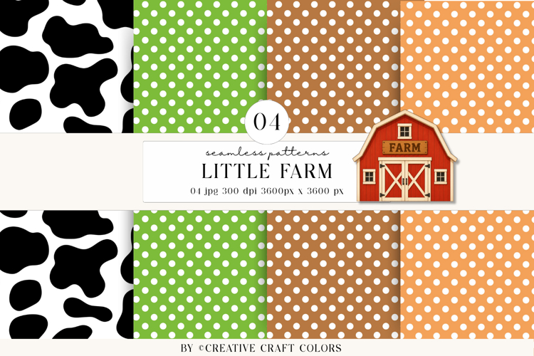 Animals Farm Seamless Patterns, digital papers, scrapbooking