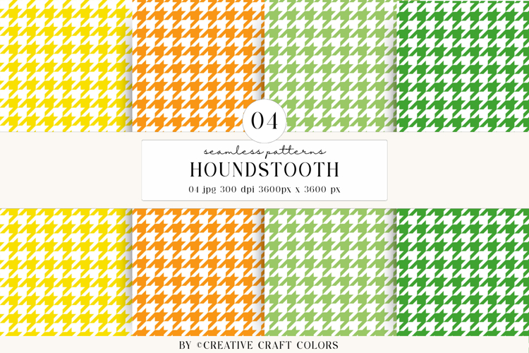 Houndstooth Seamless Patterns, rainbow digital papers design