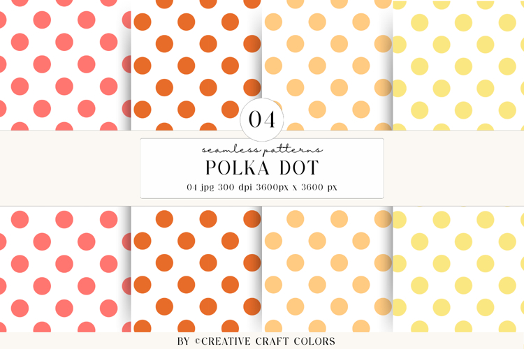 Polka Dot Seamless Patterns, rainbow digital papers, bright