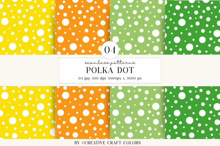 Polka Dot Seamless Patterns, rainbow digital papers, bright