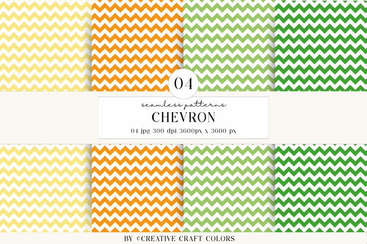 Chevron Seamless Patterns, rainbow digital papers designs example image 1