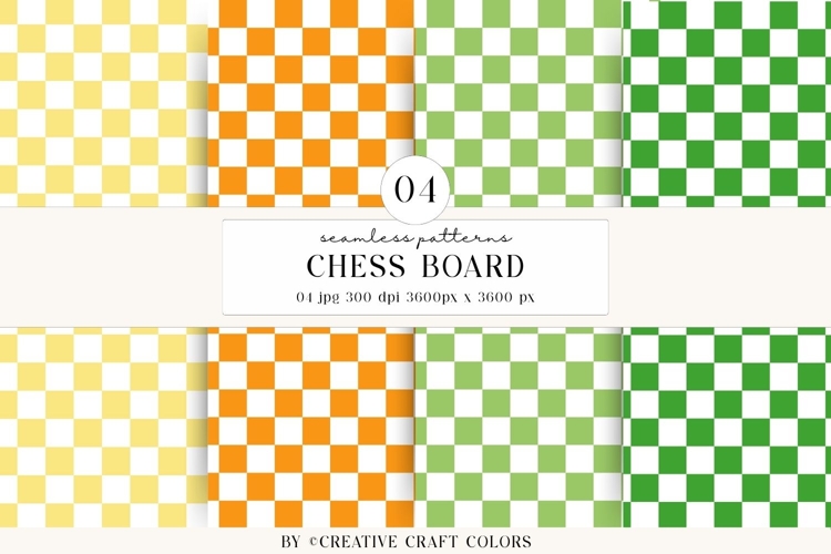 Chess Board Seamless Patterns, rainbow digital papers design