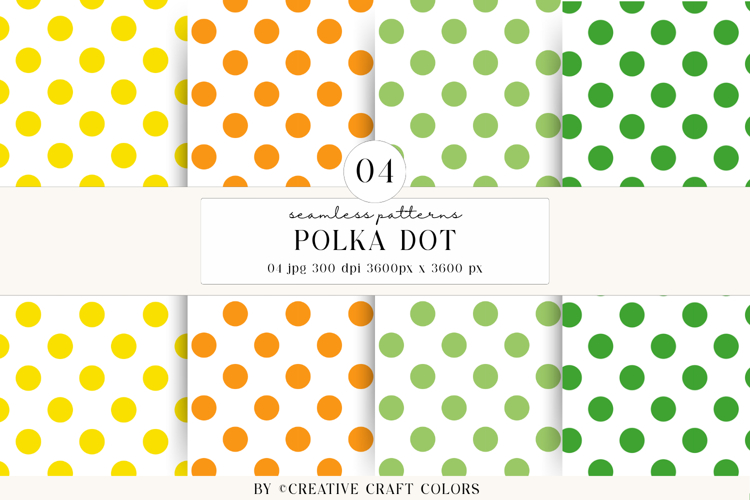 Polka Dot Seamless Patterns, rainbow digital papers, bright