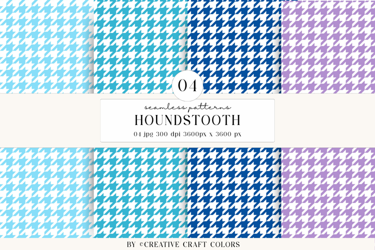 Houndstooth Seamless Patterns, rainbow digital papers design
