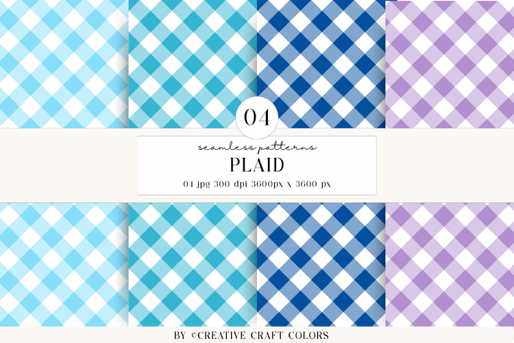 Plaid Gingham Seamless Patterns, rainbow digital papers