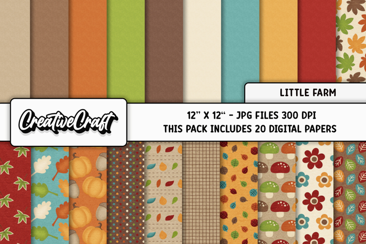 Autumn Fall Digital Paper, thanksgiving digital scrapbook