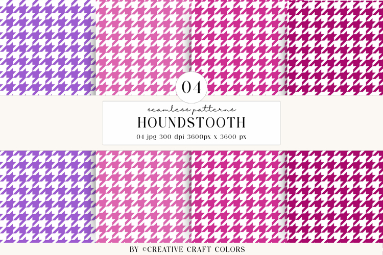 Houndstooth Seamless Patterns, rainbow digital papers design