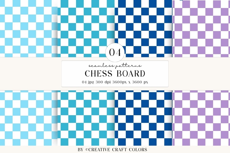 Chess Board Seamless Patterns, rainbow digital papers design