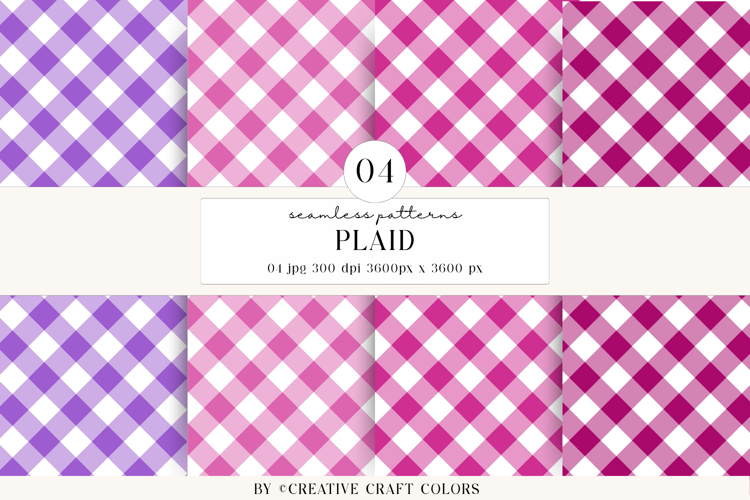 Plaid Gingham Seamless Patterns, rainbow digital papers