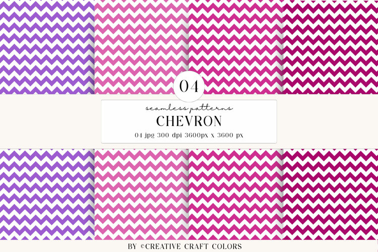 Chevron Seamless Patterns, rainbow digital papers designs example image 1