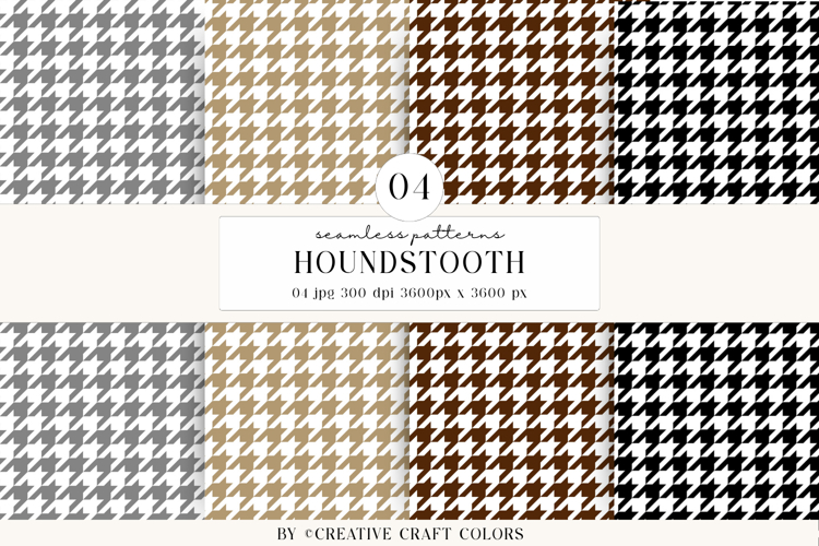 Houndstooth Seamless Patterns, rainbow digital papers design