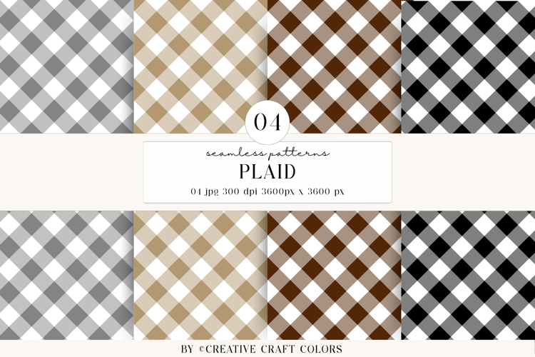 Plaid Gingham Seamless Patterns, rainbow digital papers