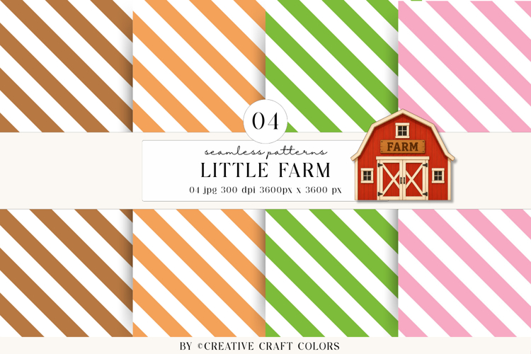 Animals Farm Seamless Patterns, digital papers, scrapbooking