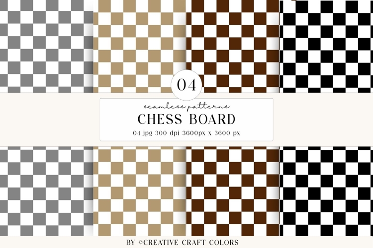 Chess Board Seamless Patterns, rainbow digital papers design