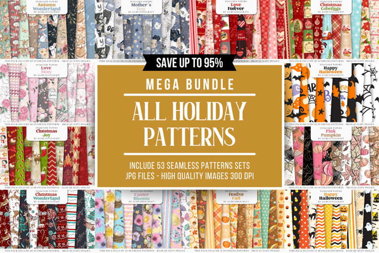 Mega Bundle All Products Seamless Patterns,