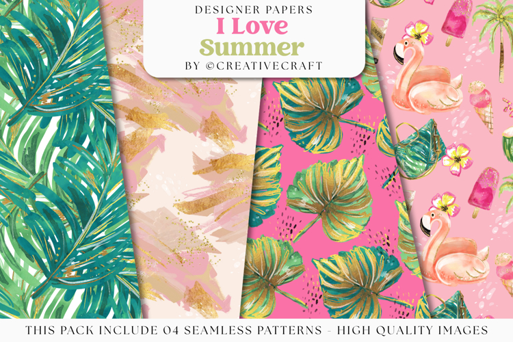 Tropical Summer Seamless pattern, watermelon digital paper