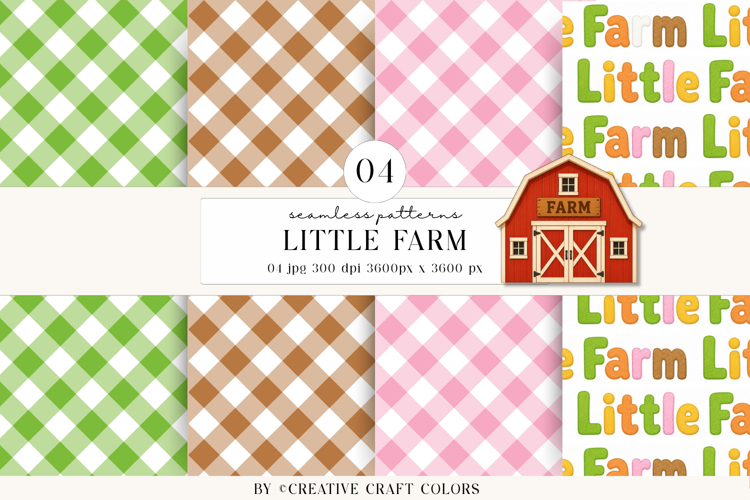 Animals Farm Seamless Patterns, digital papers, scrapbooking