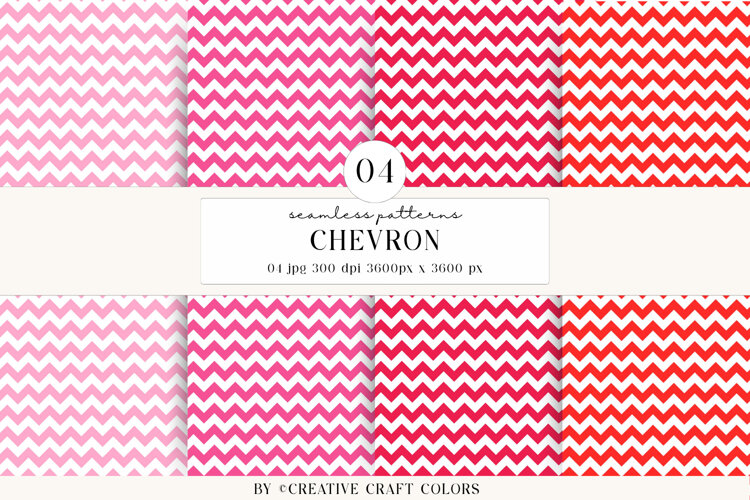 Chevron Seamless Patterns, rainbow digital papers designs example image 1
