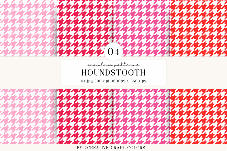 Houndstooth Seamless Patterns, rainbow digital papers design