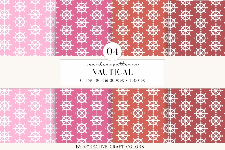 Nautical Seamless Patterns, Digital Papers, Scrapbook Design