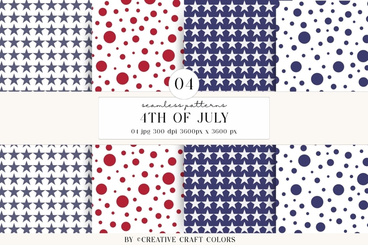4th of July Seamless Patterns, independence day illustration