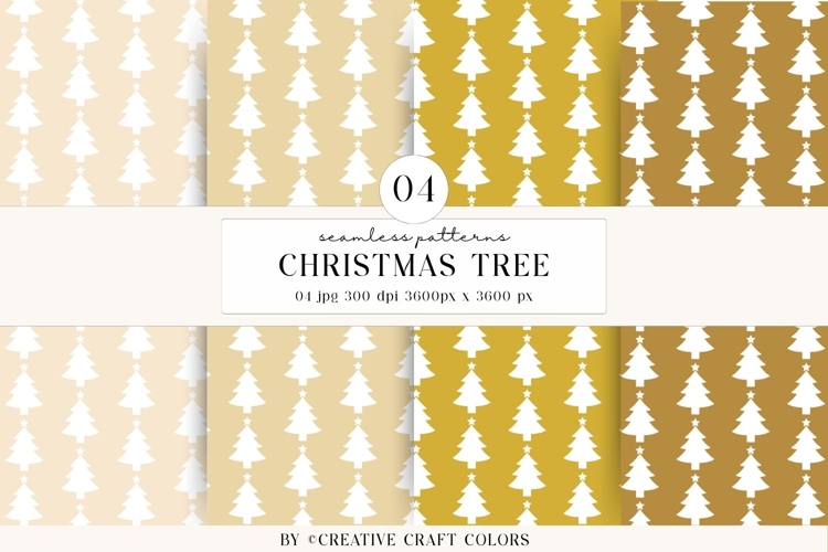 Christmas Tree Seamless Patterns PNG, digital paper