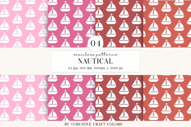 Nautical Seamless Patterns, Digital Papers, Scrapbook Design