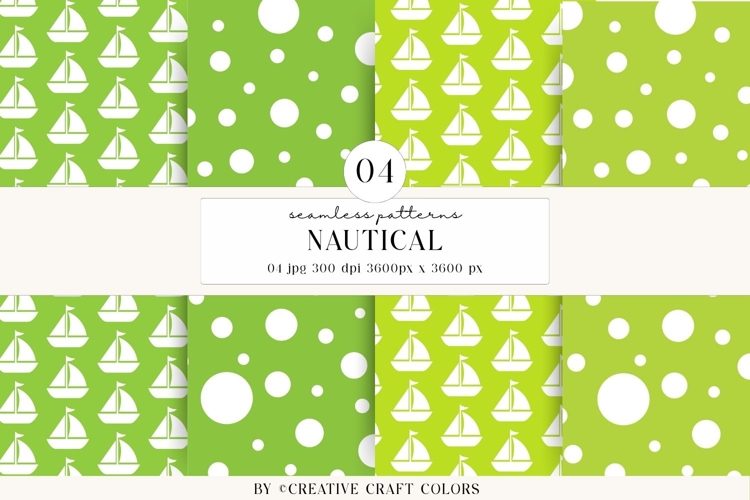 Nautical Seamless Patterns, Digital Papers, Scrapbook Design