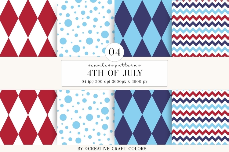4th of July Seamless Patterns, independence day illustration