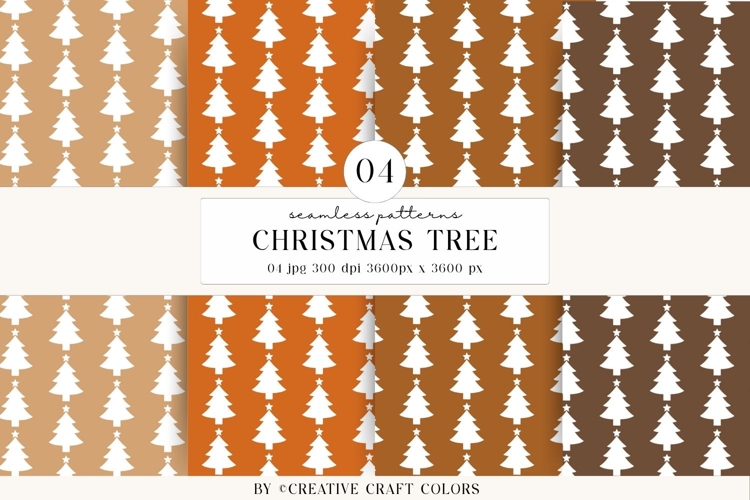 Christmas Tree Seamless Patterns PNG, digital paper