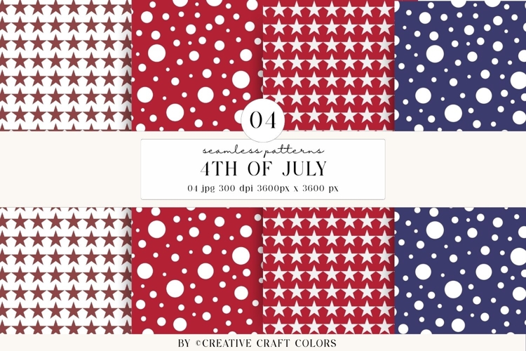 4th of July Seamless Patterns, independence day illustration