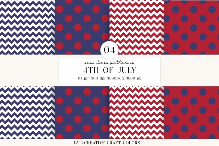 4th of July Seamless Patterns, independence day illustration