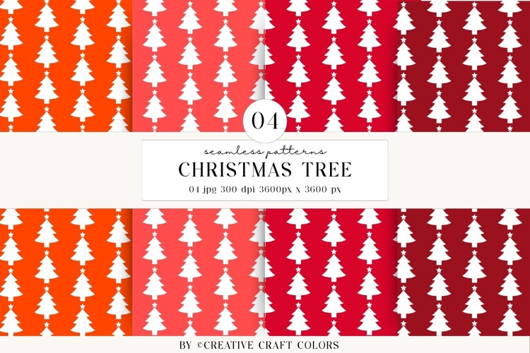 Christmas Tree Seamless Patterns PNG, digital paper