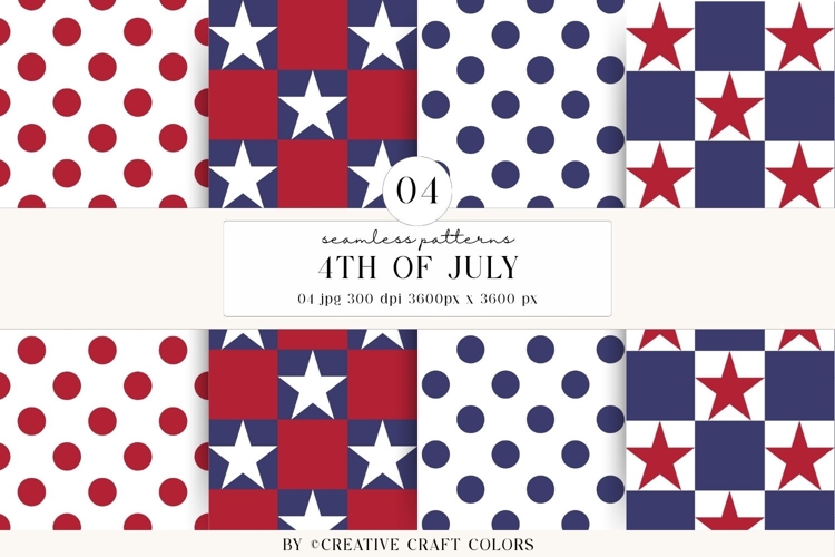 4th of July Seamless Patterns, independence day illustration