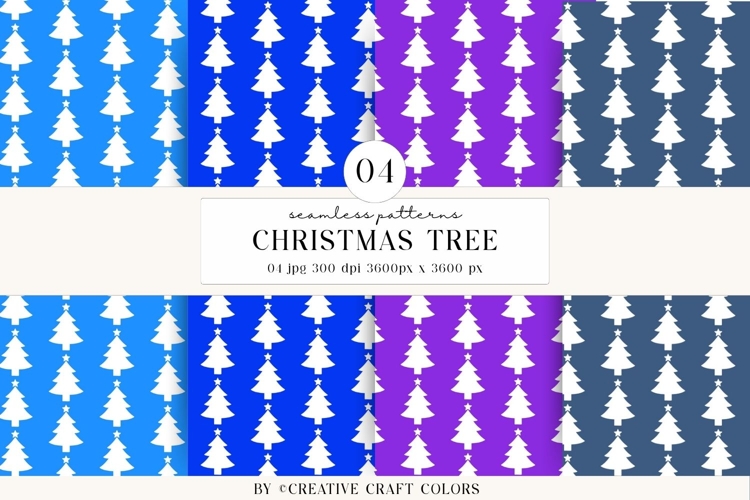 Christmas Tree Seamless Patterns PNG, digital paper