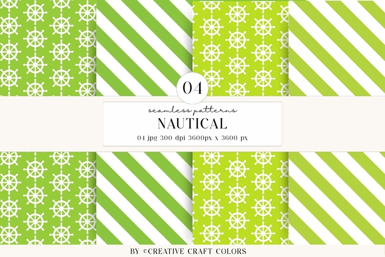 Nautical Seamless Patterns, Digital Papers, Scrapbook Design