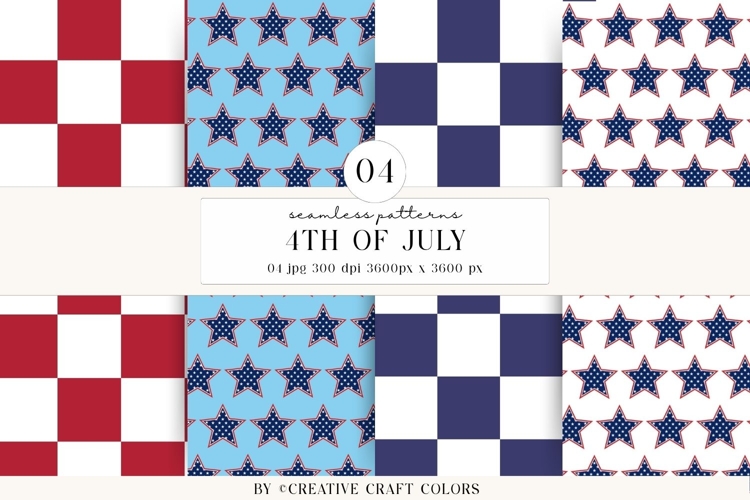 4th of July Seamless Patterns, independence day illustration