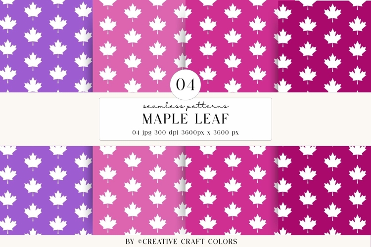 Maple Leaf Seamless Patterns, colors digital paper example image 1