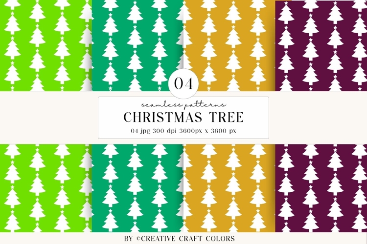Christmas Tree Seamless Patterns PNG, digital paper