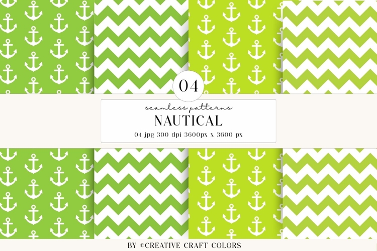 Nautical Seamless Patterns, Digital Papers, Scrapbook Design