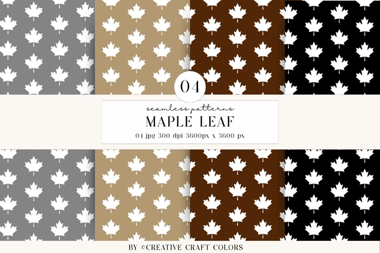 Maple Leaf Seamless Patterns, colors digital paper example image 1