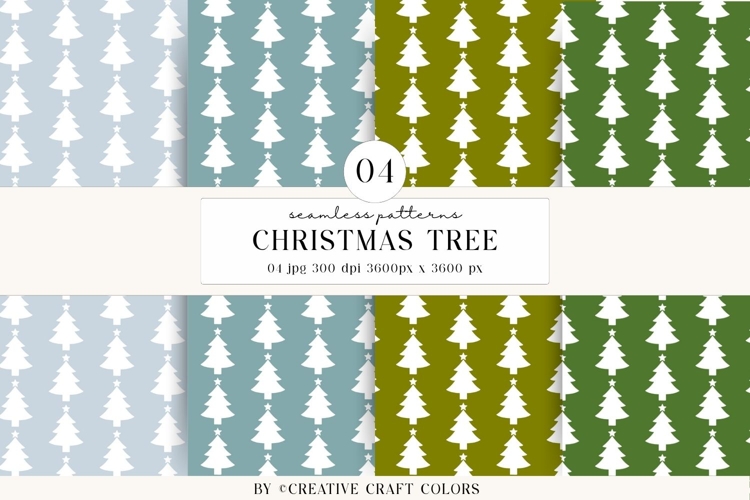 Christmas Tree Seamless Patterns PNG, digital paper