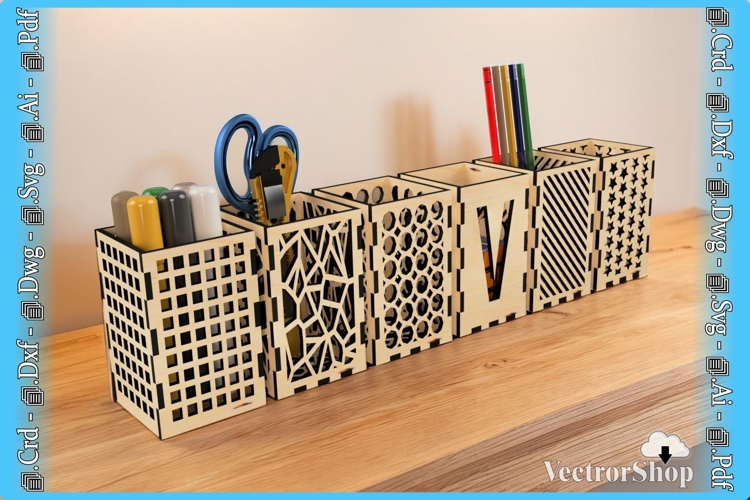 Desktop Pen Holder - Decorative Template